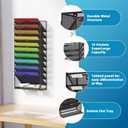 Marbrasse Wall File Holder 11-Tier Hanging Wall File Organizer, for Papers, Files Clipboard & Magazine Organizer, Wall Mount File Holder Great for Office Home (Black)