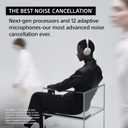 Sony WH-1000XM6 The Best Noise Canceling Wireless Headphones, HD NC Processor QN3, 12 Microphones, Adaptive NC Optimizer, Mastered by Engineers, Studio-Quality, 30-Hour Battery, Black