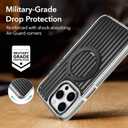 Phone Case Compatible with iPhone 15 Pro Max, with Magnetic Stand, Ring Kickstand, Compatible with Magsafe, Military Protection Black