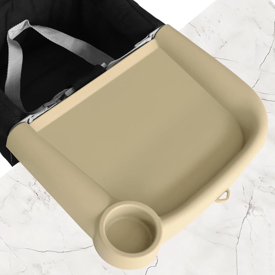 Upgraded Silicone Baby Dining Tray Compatible with Inglesina Fast Table Chair & Hook-On High Chairs, BPA-Free and Dishwasher Safe, Non-Slip Removable Baby Feeding Tray (Brown)