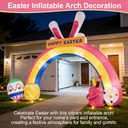 10FT Replaceable Banner Festival Party Decorations with Ultra-Fast Inflating Blower,for Outdoor Yard, Garden, Festival Party Decoration,Giant Easter Bunny Arch Blow Up Decor with Vibrant LED Lights