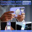 for Samsung Galaxy S24 FE Case [Compatible with Magsafe] [9H Glass Screen Protector] [Metal Camera Lens Stand] Translucent Matte Back Skin-Touch Phone Cover Case for Galaxy S24 FE