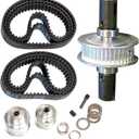 Aluminum Belt Drive System Kit for Arrma 6S 1/8 Typhon&1/7 Infraction/Felony/Limitless F1 V1 | Not for 1/7 F1 V2,Transmission Belt Kit for Center Differential,Drive Train Belt Speed Run Spur Input
