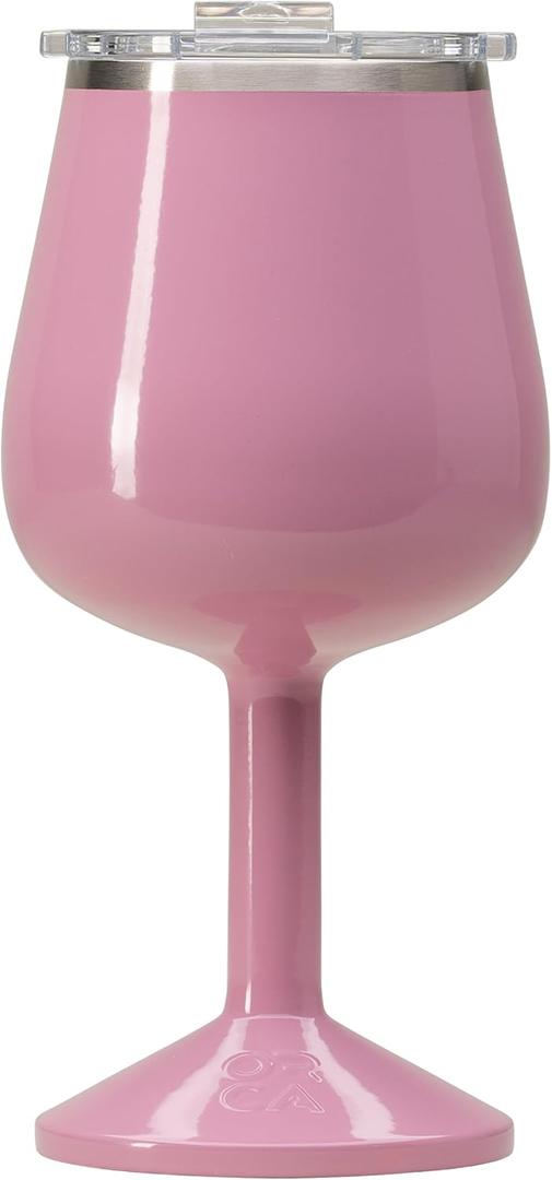 ORCA Vino 15oz | Temperature Insulated Mug, Vacuum Sealed Stainless Steel Wine Glass with Lid, Cup Keeps Drinks Ice Cold or Hot  Dusty Rose