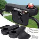 Golf Cart Armrest with Cup Holder & Rear Seat Organizer, No Drilling Golf Cart Diamond Arm Rest Fits 1" Square Tube Frame Compatible with EZGO Club Car Yamaha, Enhanced Storage & Comfort