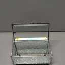 DHCGPP Glass Vintage Jewelry Box Keepsake storage Trinket Ring Display Box Home Decor Embossed Clear Glass Box Organizer(6.5x3.5x3.3Inches)