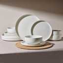 Famiware Milkyway Plates and Bowls Set, 12 Pieces Dinnerware Sets, Dishes Set for 4, White