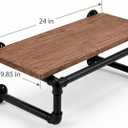 24 Inch Industrial Pipe Wall Clothing Rack with Shelves, Solid Wood, Black
Open Display & Easy Access, Maximize Wall Space, Modern Heavy Duty Storage Racks for Entryway, Bedroom, Closet, Retail Store