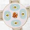 Silicone Placemats, Oval Placemats for Dining Table, Placemats Set of 4, Non-Slip Waterproof Heat Resistant Table Mat, Outdoor Placemat for Patio Table (Light Blue-Oval)