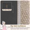 GRANNY SAYS Khaki Bathroom Toilet Rugs U Shaped, Soft Chenille Bathroom Mat, Absorbent Bath Mats 20" x 24", U-Shaped Small Bath Rugs Non Slip Washable, Quick Dry, Thin