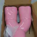 idain 2.5 inch Inlet Dual Exhaust Tips Muffler Tip,Chrome Heart-Shaped Exhaust Tip,Universal Bolt-On Double Tube Exhaust Muffler (Pink,Curved)