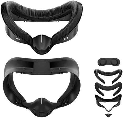 APEXINNO Facial Interface Face Pad Cover Compatible with Meta Quest 3S Accessories,Including 2 Pcs Face Pad Replacement,Light Pad and Lens Cover Only for Meta Quest 3S