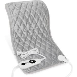 Weighted Heating Pad-Electric Heating Pads for Back,Neck,Abdomen,Moist Heated Pad for Shoulder,Knee,Hot Pad for Arms and Legs,Dry&Moist Heat & Auto Shut Off(Weighted Silver,12''24'')