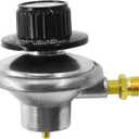MENSI Low Pressure 1 LB Propane Adjustable Regulator with M12X1.5 Male Adaptor Nozzle for Camping Grill (silver)
