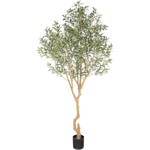 Tall Faux Olive Tree8ft96in Realistic Potted Silk Artificial Olive Tree Fake Olive Trees Indoor with Green Leaves and Big Fruits for Home Office Living Room Stairs Patio Decor.