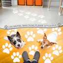 ReliThick 30 Pcs Paw Print Floor Decal 7.5" Large Pawprints Wall Cling Self Adhesive Footprint Floor Cling Window Stickers Wall Decal for Bedroom Living Room Decor(White)