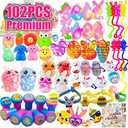 Suxkbo 102 PCS Premium Easter Party Favors Assortment Toys for Kids,Basket Stuffers, Eggs Fillers Gifts, Easter Eggs Hunt, Pinata Filler Goodie Bags Stuffers Classroom Prizes Treasure Box Toys
