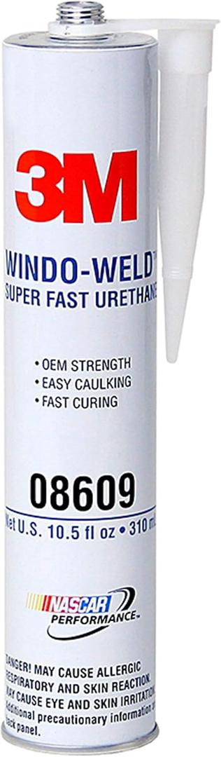 3M 08609 Window-Weld Super Fast Urethane Windshield Adhesive, High-Strength Fast-Curing One-Part Auto Glass Sealant, 10.5 fl oz (310 mL) Cartridge, Black