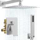 Shower System, 10'' High Pressure Brushed Nickel Shower Head with Handheld Spray Combo, Included 59'' Shower Hose, Shower Trim Kit and 2-IN-1 Diverter, Bathroom Shower Faucet Set with Valve