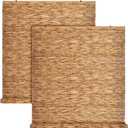 DoubleFill 2 Pcs Bamboo Shades Outdoor Reed Roll Up Blinds 48 W x 72 H Blackout Sunshade Cordless Bamboo Blinds for Home Porch, Patio & Windows Decor Shutters Sunlight Privacy Screen(Carbon Brown)