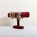 Bracelet T Bar Display for Selling, Wahtch Stand Jewelry Display, Velvet Bangle Holder Organizer【Red】