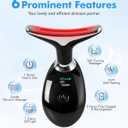 SDKWDH Red-Light-Therapy-for-Face-and-Neck, 7 Color Face Massager Tool for Wrinkles, Double Chin, Vibrating Facial Massager with Thermals for Skin Care, Glossy Black