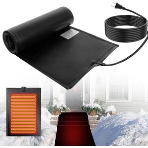 Heated Snow and Ice Melting Mats Outdoor Winter Ice Melt Pads 10ft x 13in PVC Electric Snow Melting pad for Walkways, Decks, Sidewalk, Roof and Valley