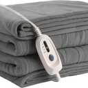 Electric Heated Blanket 72" x 84" Full Size Soft Polar Fleece Heated Blanket, 4 Heating Levels and 10 Hours Auto Off with Machine Washable - Light Grey