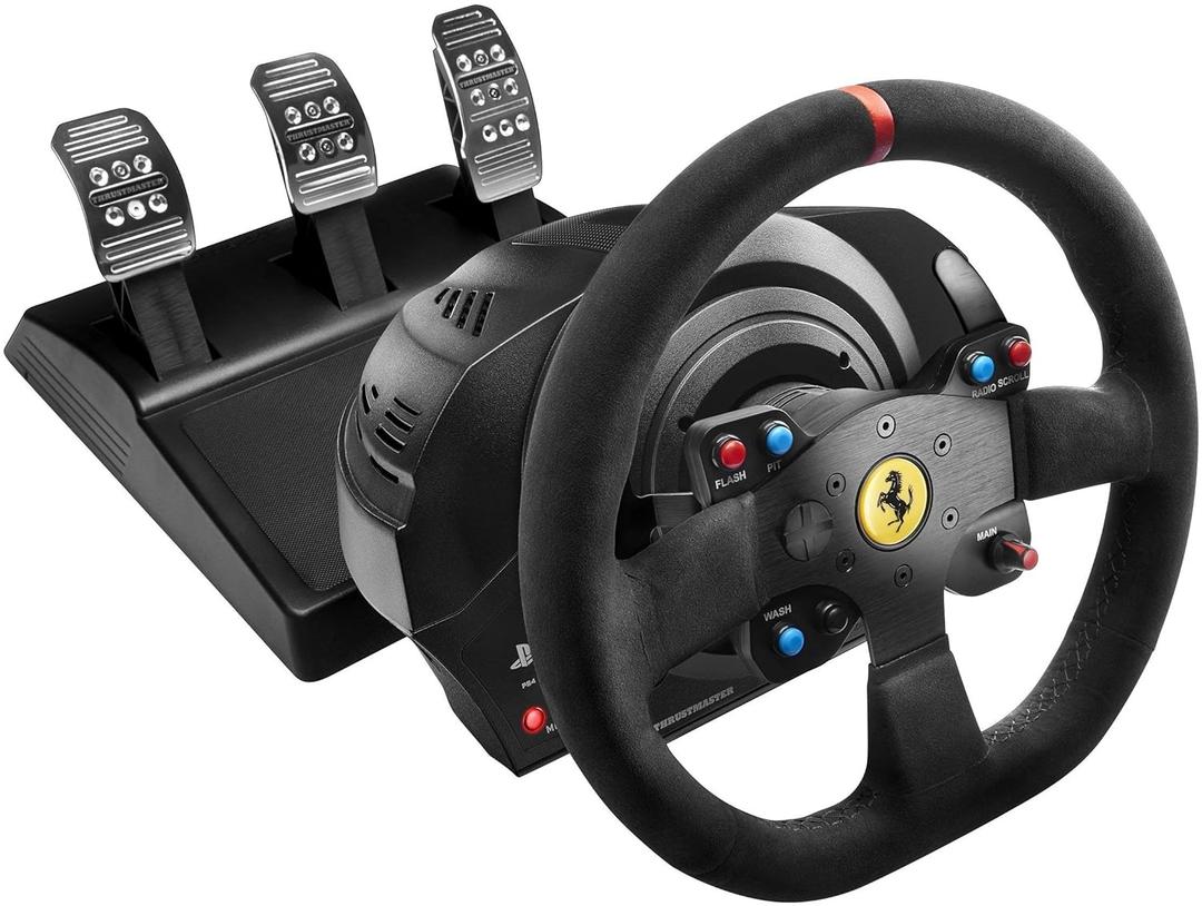 Thrustmaster T300 Force Feedback Ferrari Integral RW Alcantara Edition Racing Wheel (compatible w/ PS5, PS5 Pro, PS4 & PC)