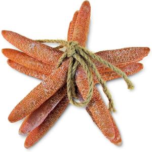 Puzzled Nautical Orange Starfish Set - Decorative Beach Style Tabletop Centerpiece, Realistic Resin Sea Coral Reef Starfishes for Home Decor - 3 Pieces, Handmade