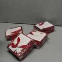 Yeaqee 50 Pcs Mini Metallic Foil Gift Bags with Handles 4x4.75x2.25'' Tiny Thank You Favor Bag Bulk with Tag for Back to School Wedding Baby Shower Birthday Summer Party(White, Red)