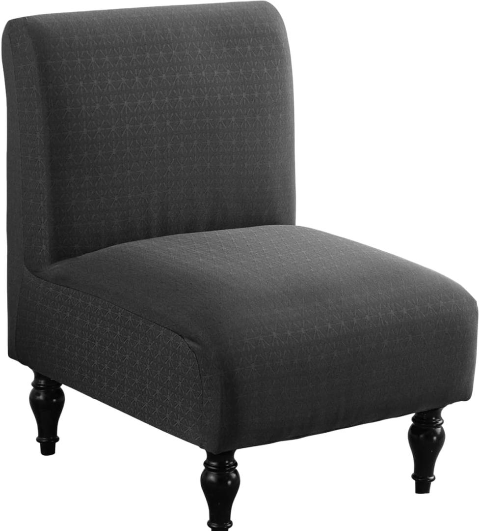LavishCover Armless Accent Chairs Covers, Thick Armless Recliner Sofa Cover Stretchable, Removable Armless Chair Slipcover for Living Dining Room Hotel (Darkgrey, 1pc)