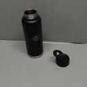 IDEUS Insulated Stainless Steel Water Bottle with 2 Leak-Proof Lids, Thermal Water Flask for Hiking Biking, 40oz, Black