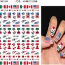 4 x Football World Cup Nail Stickers Colorful Soccer Sports Nail Decals Embossed Waterproof Nail Designs Competition Nails Supplies Self-Adhesive Nails Stickers Decals for Women DIY Manicure 12Sheets, Small