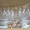 50 Pack 12 oz Plastic Juice Bottles with Caps,PET,Gold