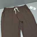 Women's Moisture Wicking Jogger Pants for Fitness, Drawstring Waist, Side Pockets, Soft Breathable for Running, Casual Sports, Brown Small