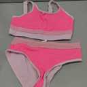 ZAANTI Girls Two Piece Swimsuits Adjustable Straps Sporty Bathing Suit Bikini Color Block High Waist Swimsuits for Girls, 10-12 Years
