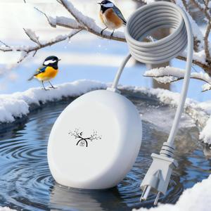 Bird Bath Heaters for Outdoors in Winter, Upgrade 10ft Cord 80w Birdbath Water Heater for Thermostatically Control, Bird Bath Pond Deicer Full-Covered Aluminum for Heated Chicken Duck Farm Trough