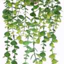 Nisoger Artificial Hanging Plants Small Fake Potted Plants, Faux Plants for Indoor Outdoor Aesthetic Office Living Room Shelf Decor (Green)