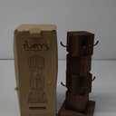 Coffee Mug Holder Tree, Rustic Solid Wood Mug Tree Stand with 8 Hooks, Farmhouse Coffee Cup Holder for Counter, Mug Hanger for Kitchen Organizer, Brown