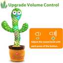 ROYPOUTA Dancing Talking Cactus Toy for Baby, Mimicking Cactus Toy That Talks Back, Silly Sunny Repeating Singing Cactus Toy(Volume Adjustable), Green, T-003