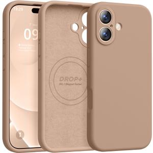 Ktele Magnetic for iPhone 17 Case [Compatible with Magsafe] [Premium Silicone Satin-Smooth Touch] Slim Shockproof Anti-Scratch Microfiber Lining Case, 6.3 inch, Light Brown