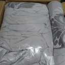 Chezmoi Collection 7-Piece Jacquard Floral Comforter Set (Queen, Silver/Gray)