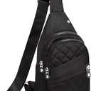 Crossbody Small Sling Backpack Sling Bag for Women, Chest Bag Daypack Crossbody for Travel Sport Running Hiking Dark Black