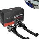 JFG RACING Dirt Bike Foldable Clutch Brake Levers,Clutch Lever Breakaway Levers for KX65 00-24/KX85 01-24/KX100 01-21/KX250 00-04/KX125 00-05/KX112 22-24/KX500 KX250F 2004-Black