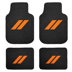 4Pcs Car Floor Mats for Dodge Charger Durango Challenger Journey Non-Slip All Weather Floor Mat Waterproof Skin-Friendly Front & Rear Protector Liners for All Dodge Models Accessories (Orange Trim)
