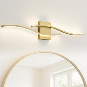 KARTOOSH Hardwired Bathroom Vanity Lights Fixtures Over Mirror Gold Light Fixture Wall Lights 3CCT Dimmable LED Bathroom Light Fixtures 31.5 Inch Modern Wall Sconce Picture Lights for Wall (1 Pack)