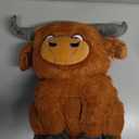 12" Highland Cow Plush Toy, Large Size Stuffed Animal, Plushie, Fluffy Cute Fuzzy Highland Cattle with Horns, Adorable Gift for Kids, Toddlers & Cow Lovers, Decorative Plushi, Valentines Day Gift