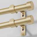 2 Pack Gold Curtain Rods for Windows 48 to 84 Inch(4-7 Feet),1" Diameter Drapery Rods with Modern Style End Cap Finials,Size:36-88 Inch