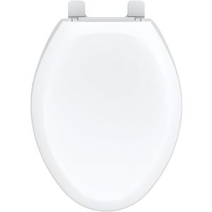 Gerber Elongated Toilet Seat, Standard Close, Heavy-Duty Plastic, White